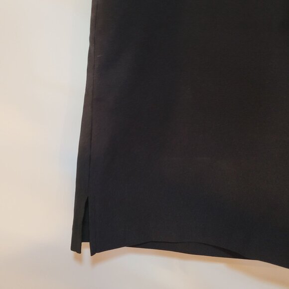 Black A-Line Knee-Length Skirt With Grommet Details & Side Slits - Picture 5 of 10
